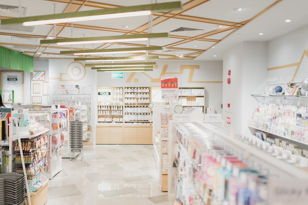 Over-the-counter medicines and health products on pharmacy shelves